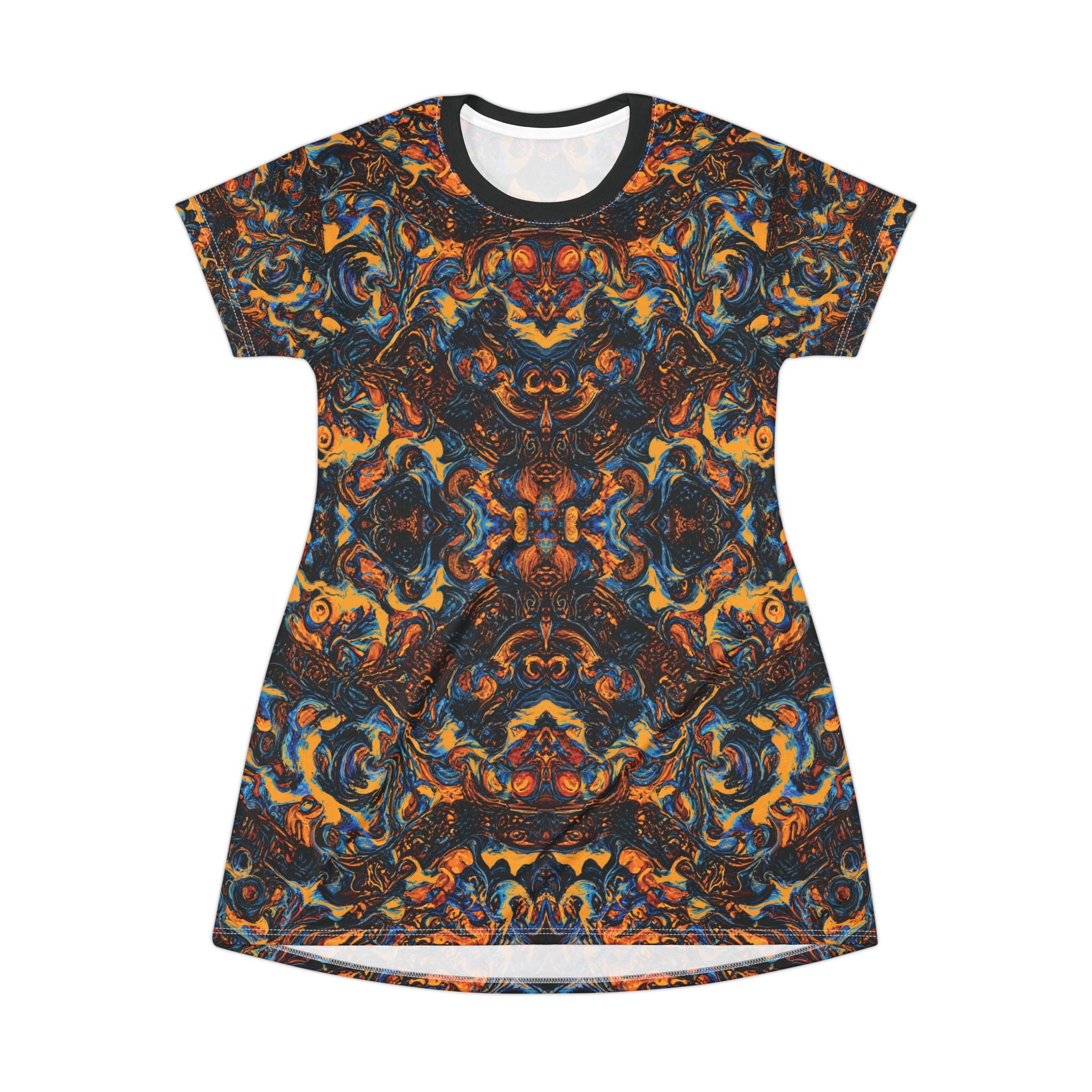 Abstract Opal Pattern T-Shirt Dress All-Over Print