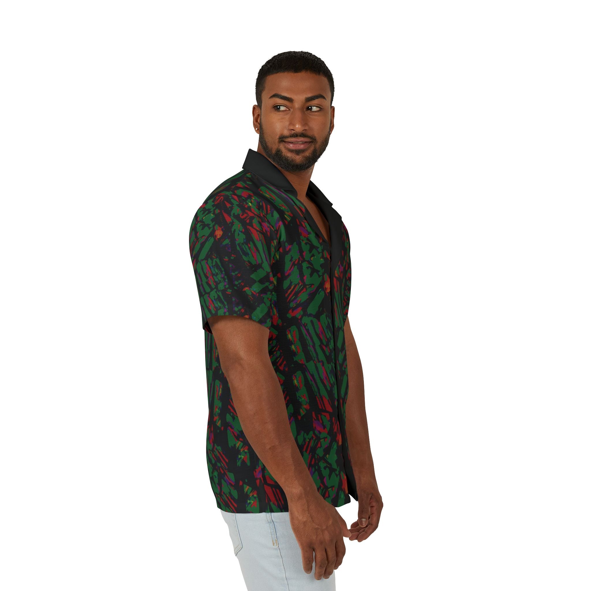 Not Just Clothing Men's Tropical Camo Hawaiian Camp Shirt