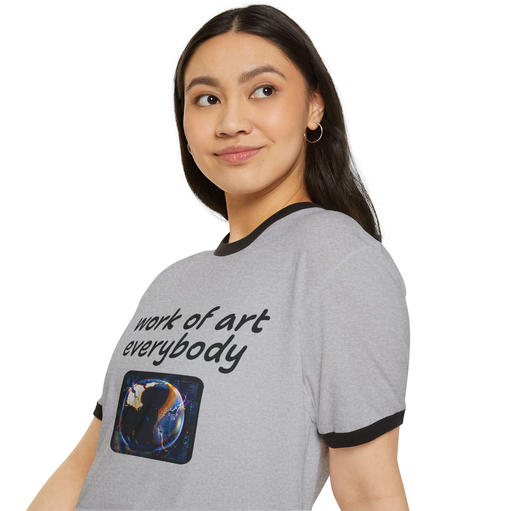 Not The Plain Option Work of Art Everybody Ringer Tee — doop de doop Graphic T‑Shirt