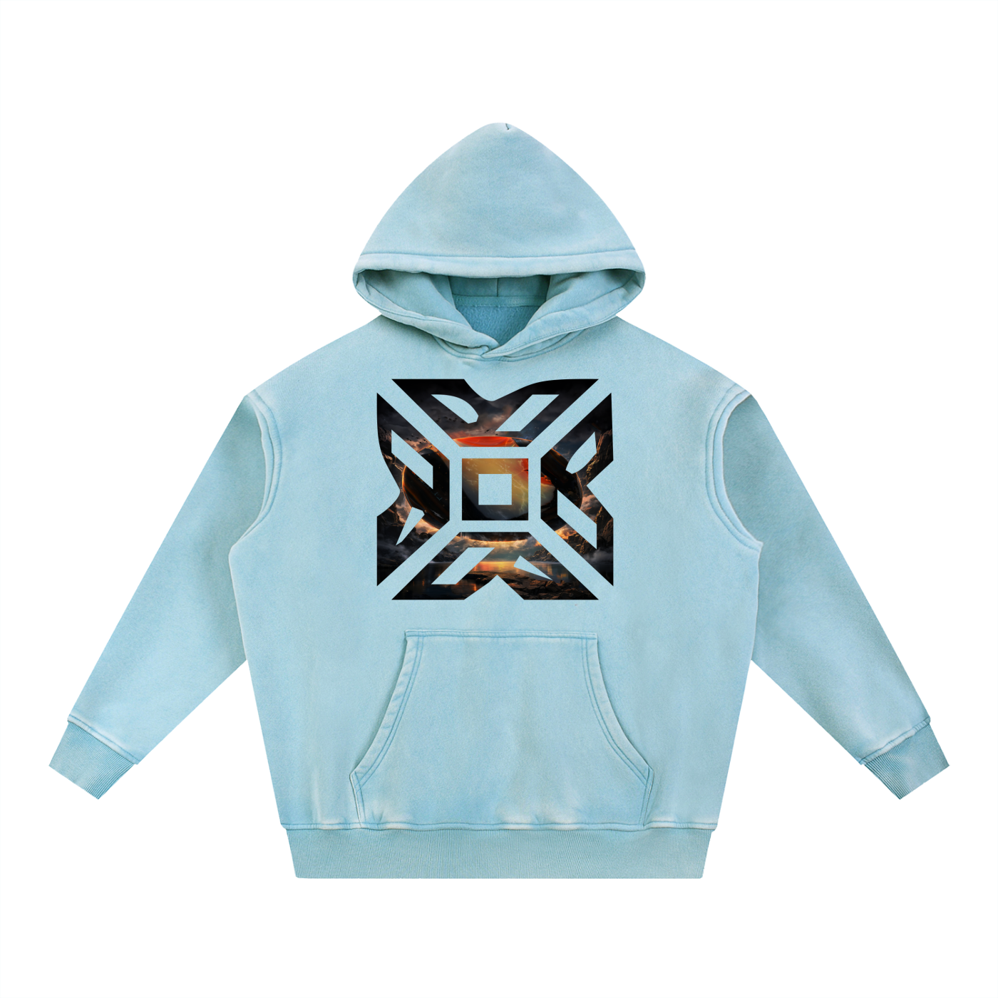 Not Cut From A Cold Palette Snow Wash Fleece Oversize Hoodie Don’t Look Back