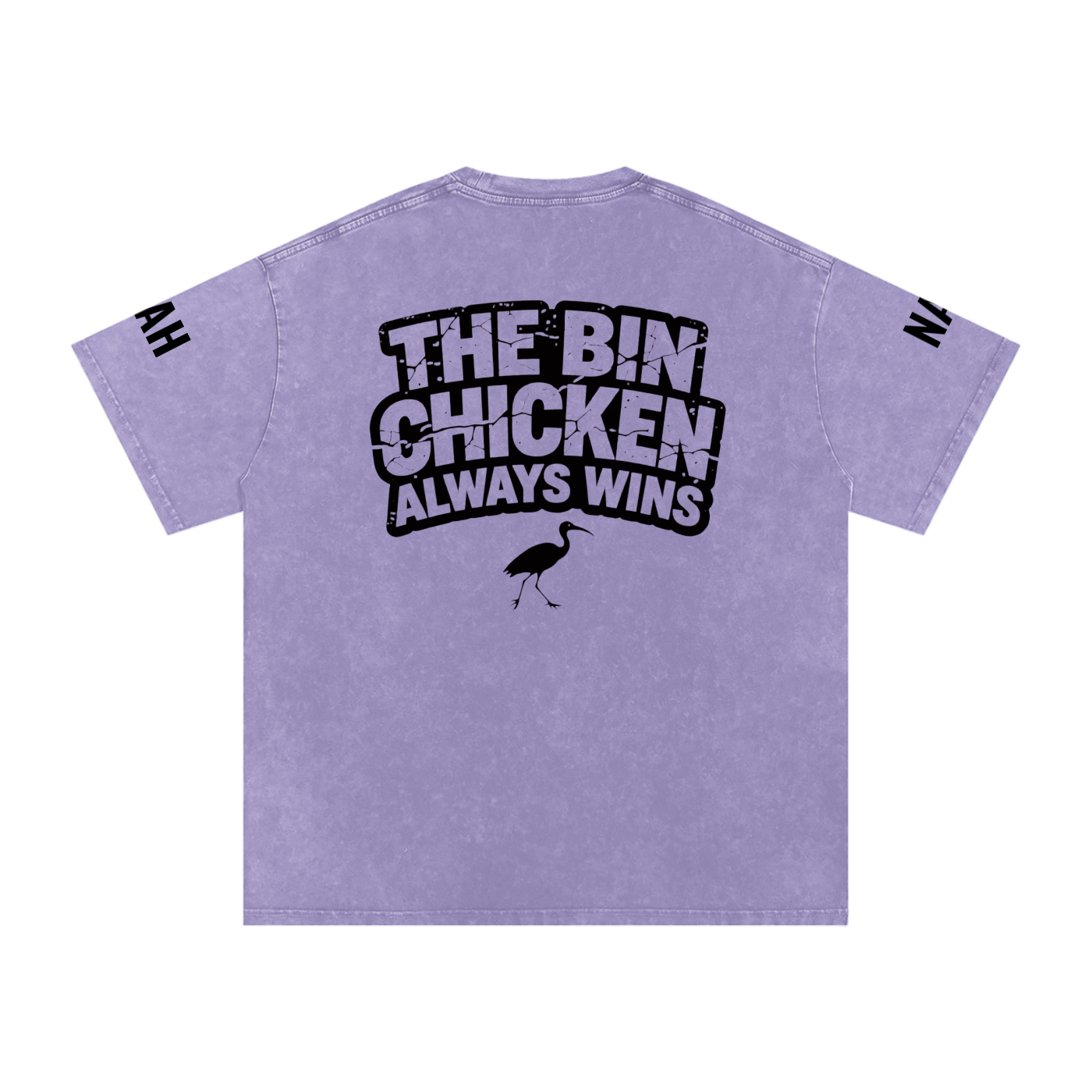 Not The Standard Snow Washed Oversized Cotton T-Shirt Bin Chicken Tee