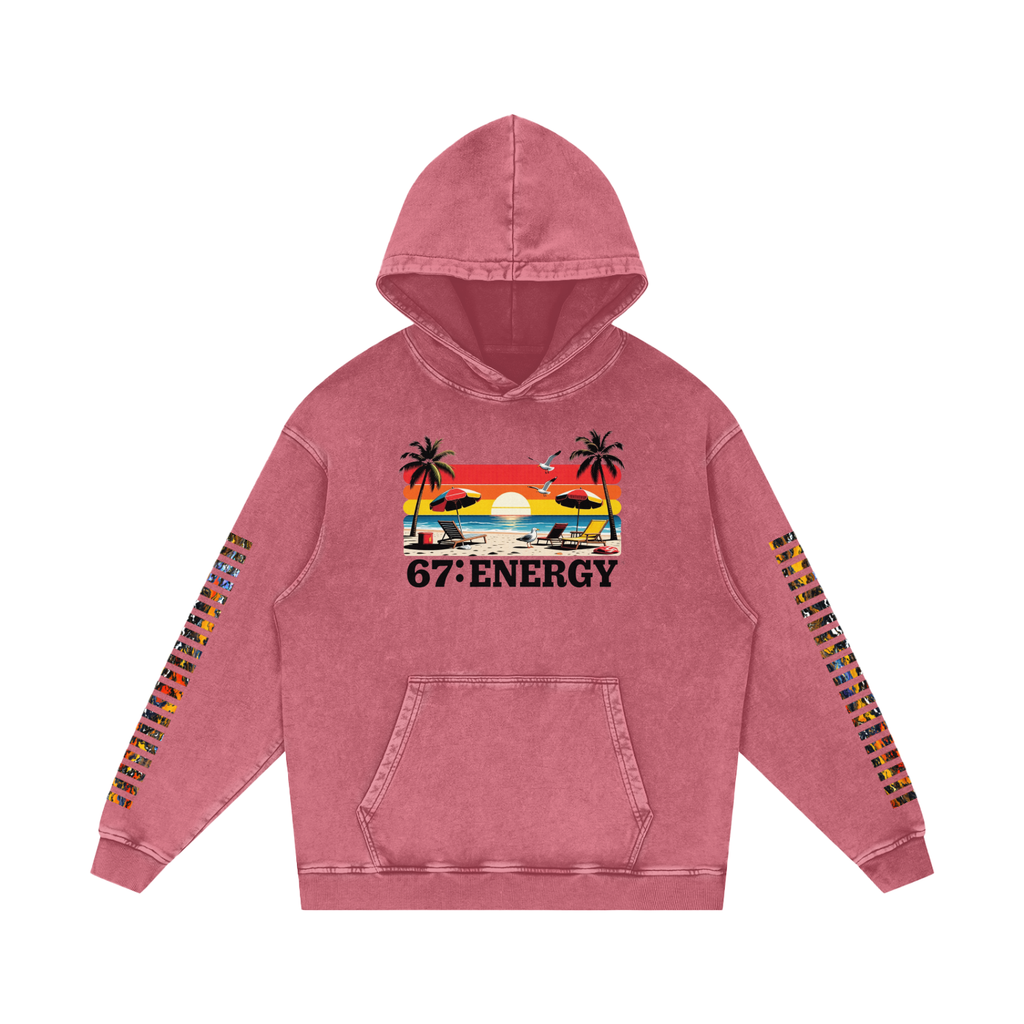 Not Dull Snow Washed Loose Cotton Hoodie 67 Energy
