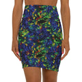 Pencil Skirt Opal Neon Splatter Blue Green Yellow