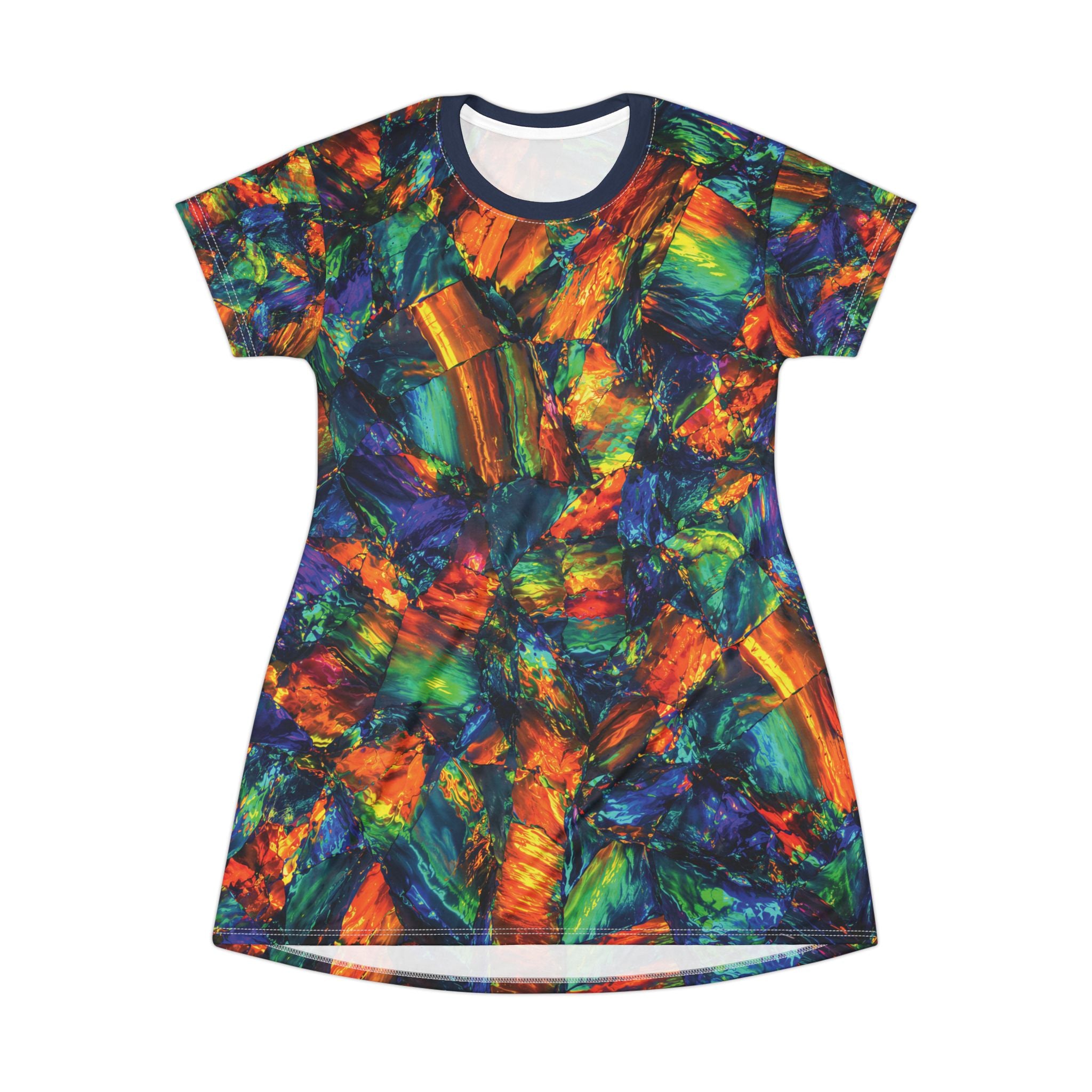 Opal Color Brushstroke T-Shirt Dress