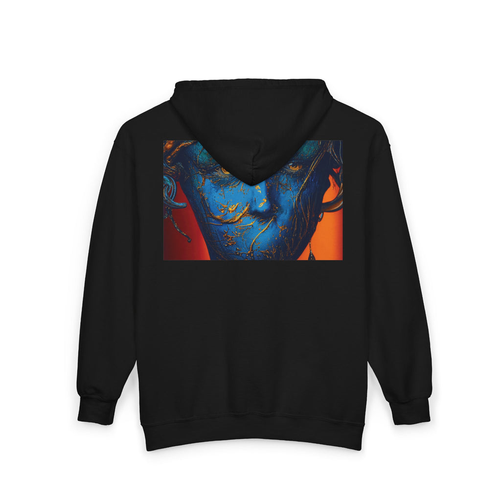 Blue Phantom Full-Zip Art Hoodie Sweatshirt