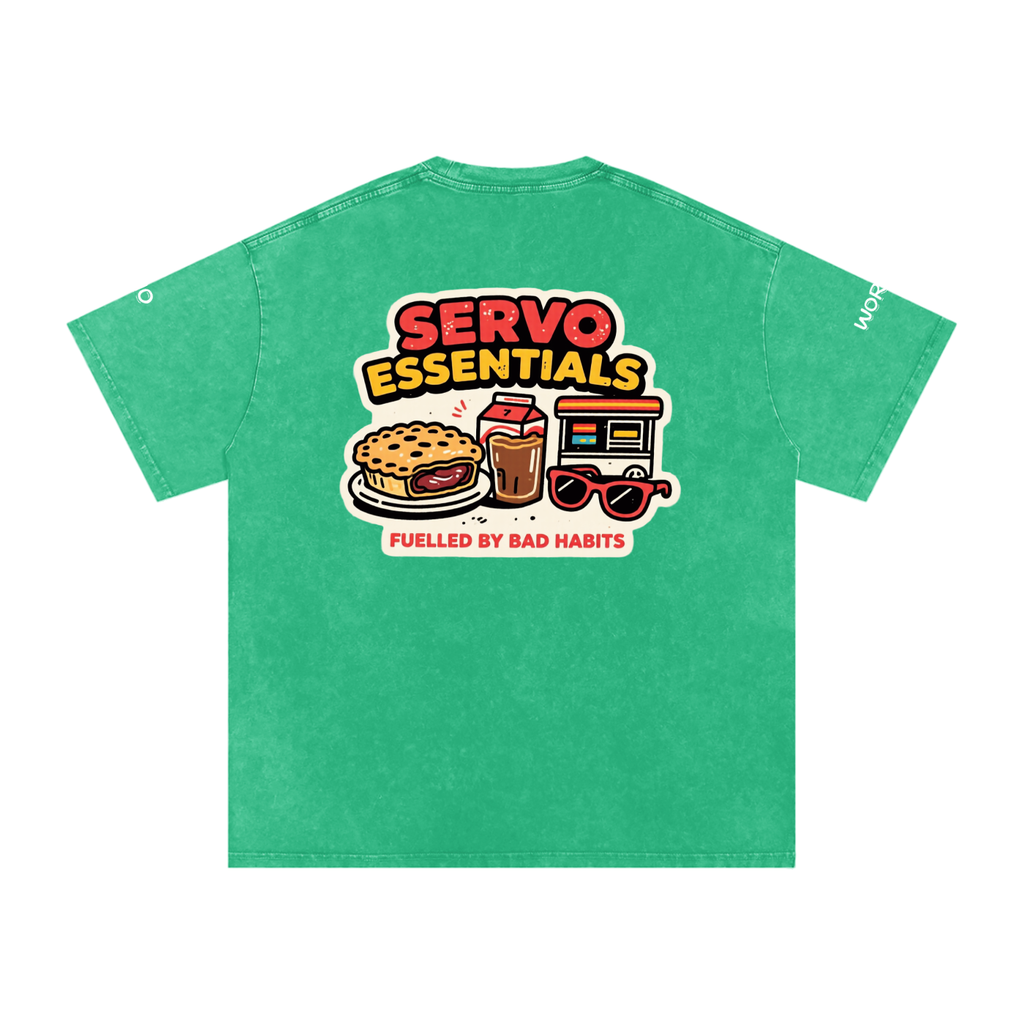Not the Usual Snow Washed Oversized Cotton T-Shirt Another Day Servo Run Tee