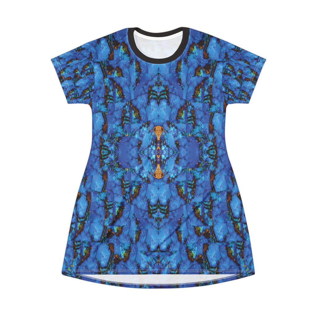 Blue Opal T-Shirt Dress Abstract All-Over Print