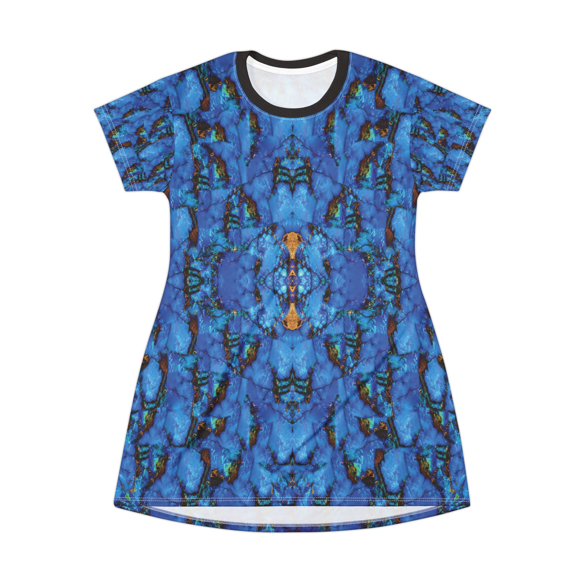Blue Opal T-Shirt Dress Abstract All-Over Print