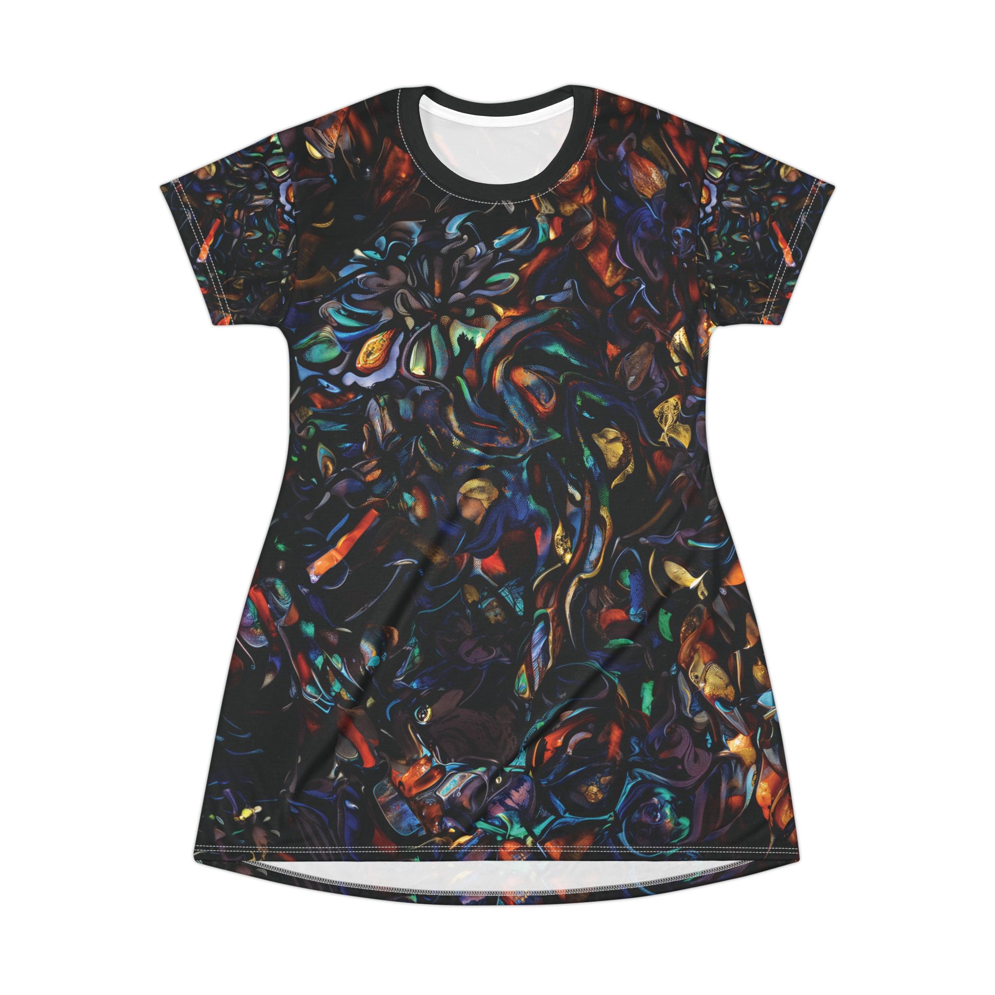 Opal Swirls Relaxed T-Shirt Dress