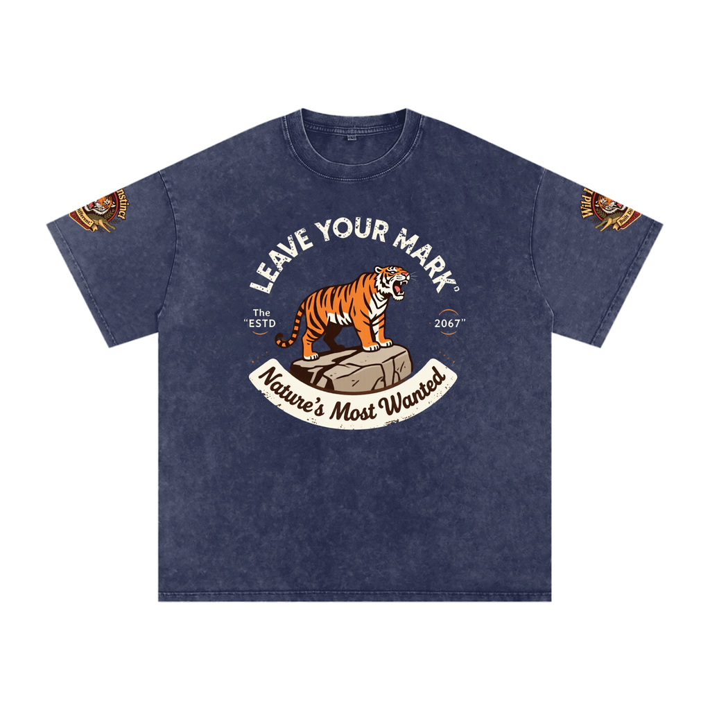 Not Easily Tamed Snow Washed Oversized Cotton T-Shirt