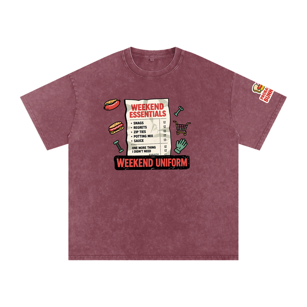 Not The Ordinary Snow Washed Oversized Cotton T-Shirt Flat Out Weekend Uniform Tee