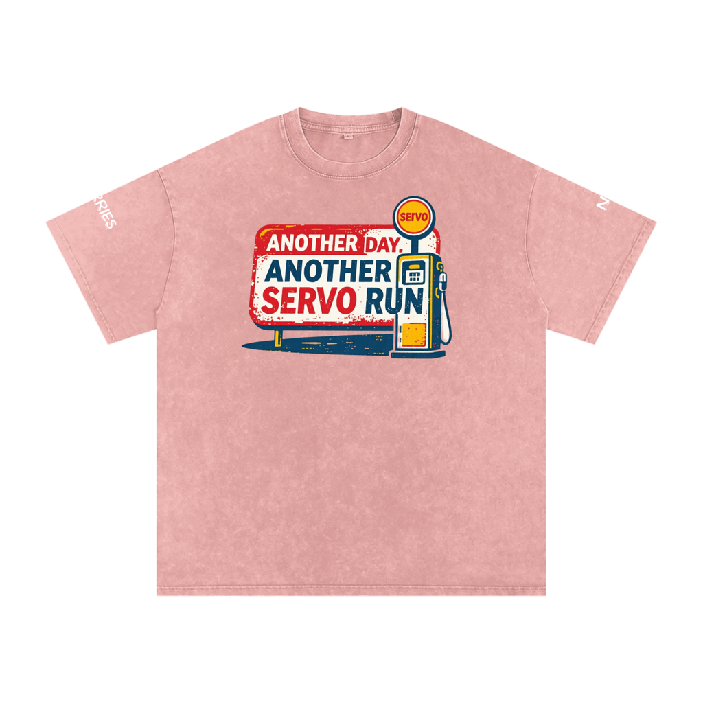 Not the Usual Snow Washed Oversized Cotton T-Shirt Another Day Servo Run Tee