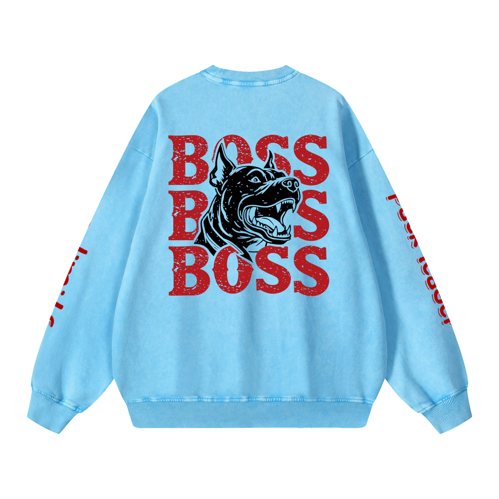 Not Mild Snow Washed Oversized Sweatshirt Opal Boss Glitch