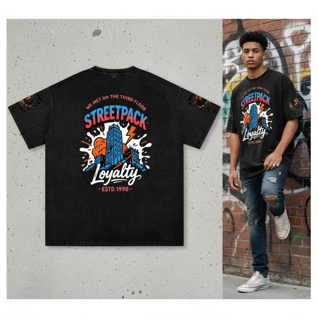 Not Just Another Snow Washed Oversized Cotton T-Shirt Third Floor Loyalty