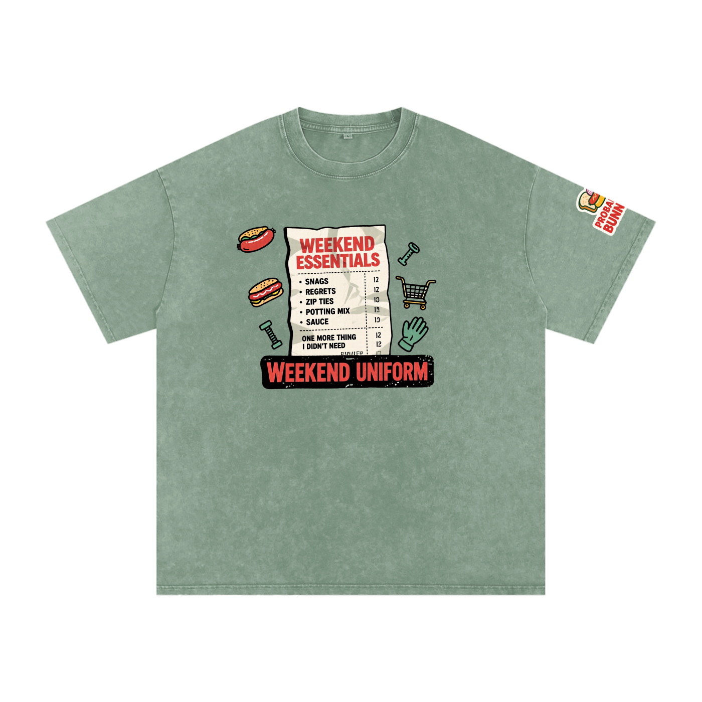 Not The Ordinary Snow Washed Oversized Cotton T-Shirt Flat Out Weekend Uniform Tee