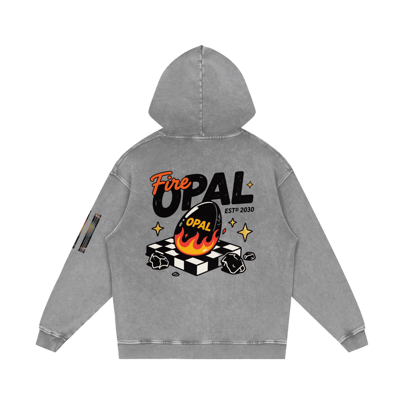 Not Just Another Fire Opal Snow Washed Loose Cotton Hoodie