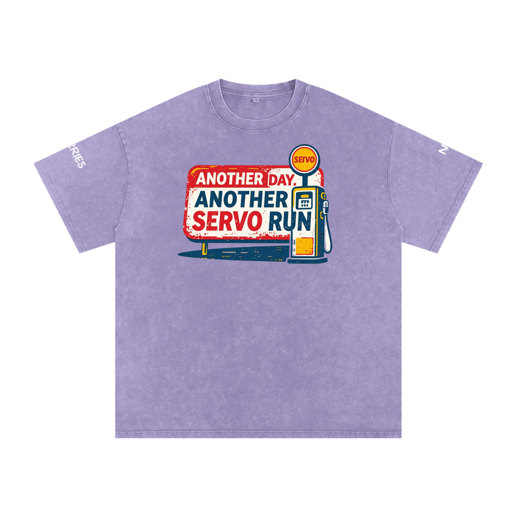 Not the Usual Snow Washed Oversized Cotton T-Shirt Another Day Servo Run Tee