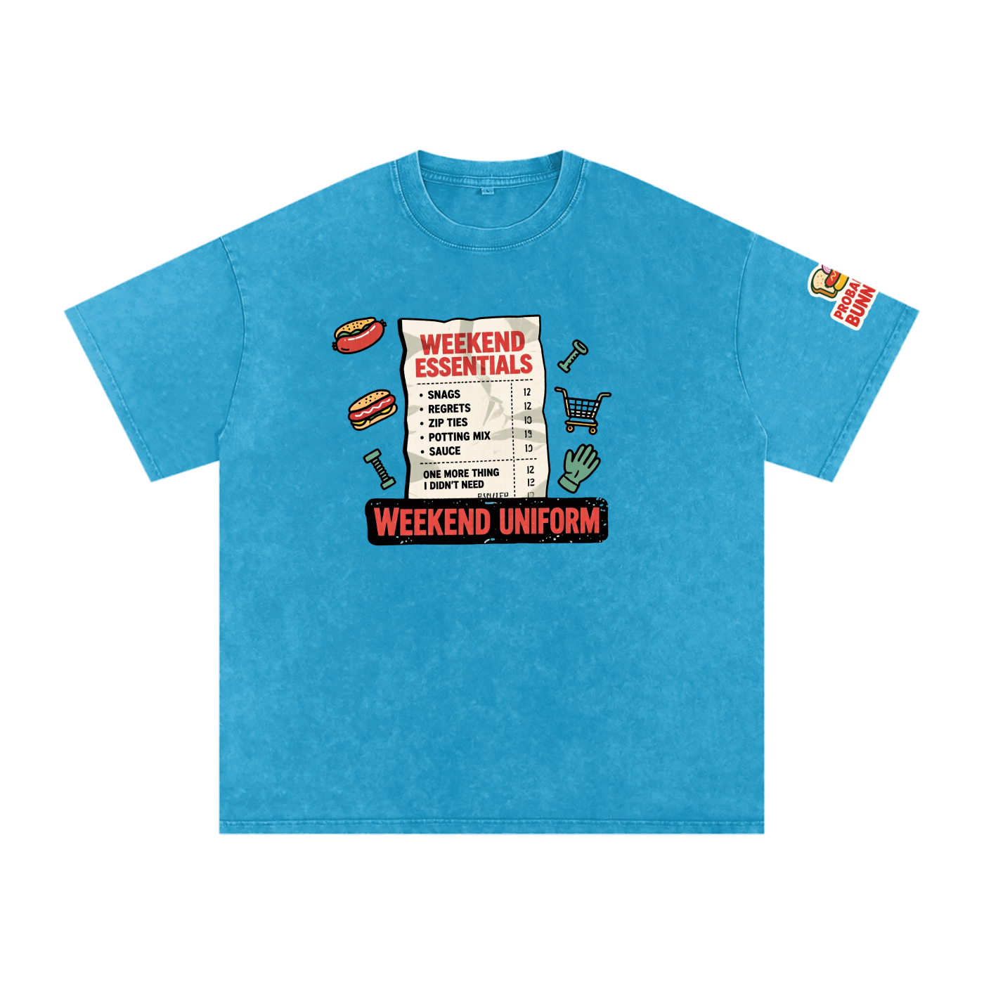 Not The Ordinary Snow Washed Oversized Cotton T-Shirt Flat Out Weekend Uniform Tee