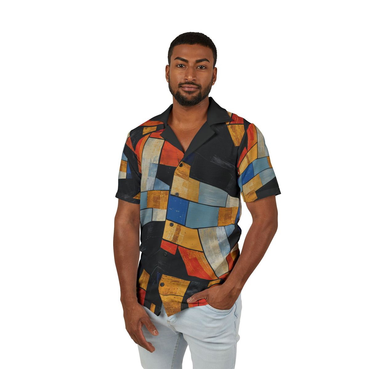 Hawaiian Shirt, Not Your Basic Opal Patchwork Hawaiian Shirt