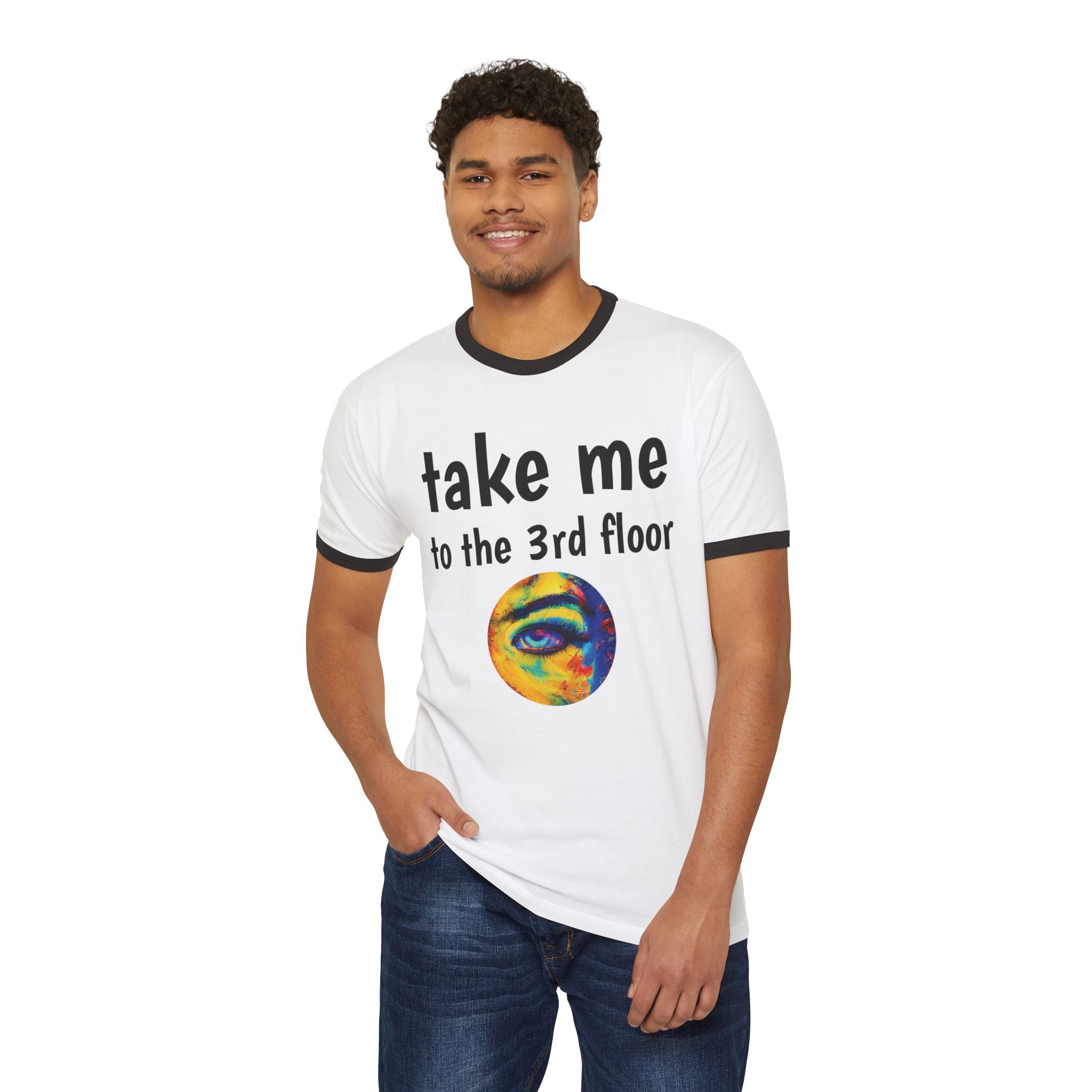 Not A Plain Essential Take Me to the 3rd Floor Ringer Tee — Daydream T-Shirt