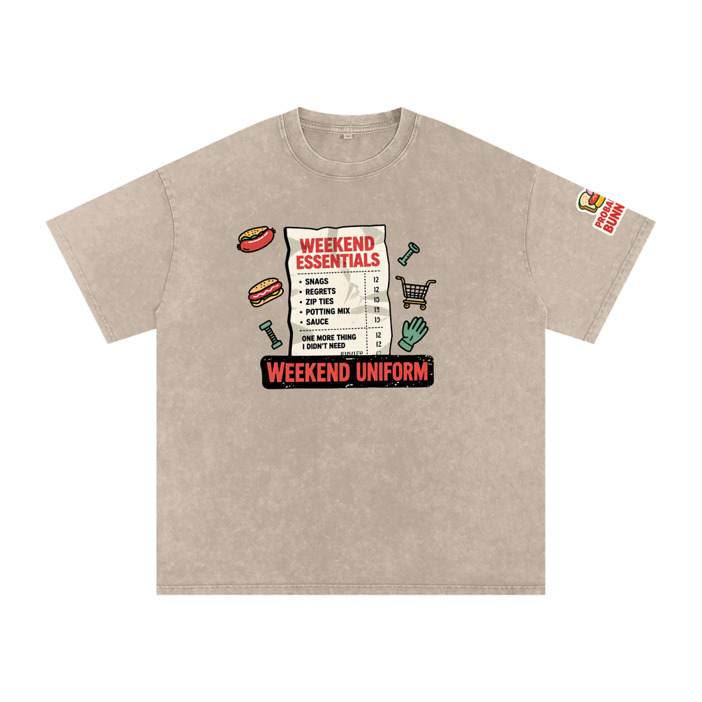 Not The Ordinary Snow Washed Oversized Cotton T-Shirt Flat Out Weekend Uniform Tee