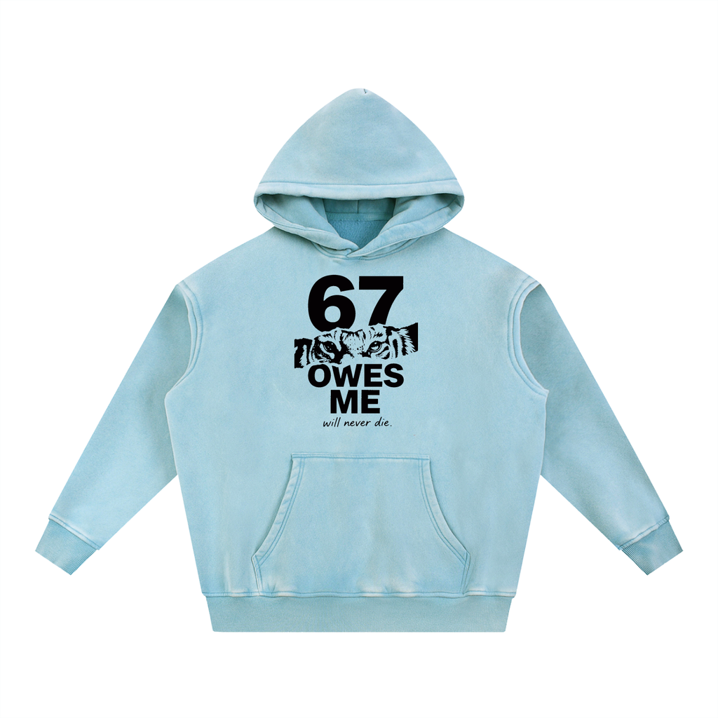 Not Basic Fit Culture Snow Wash Fleece Oversize Hoodie No Fake Peace 67