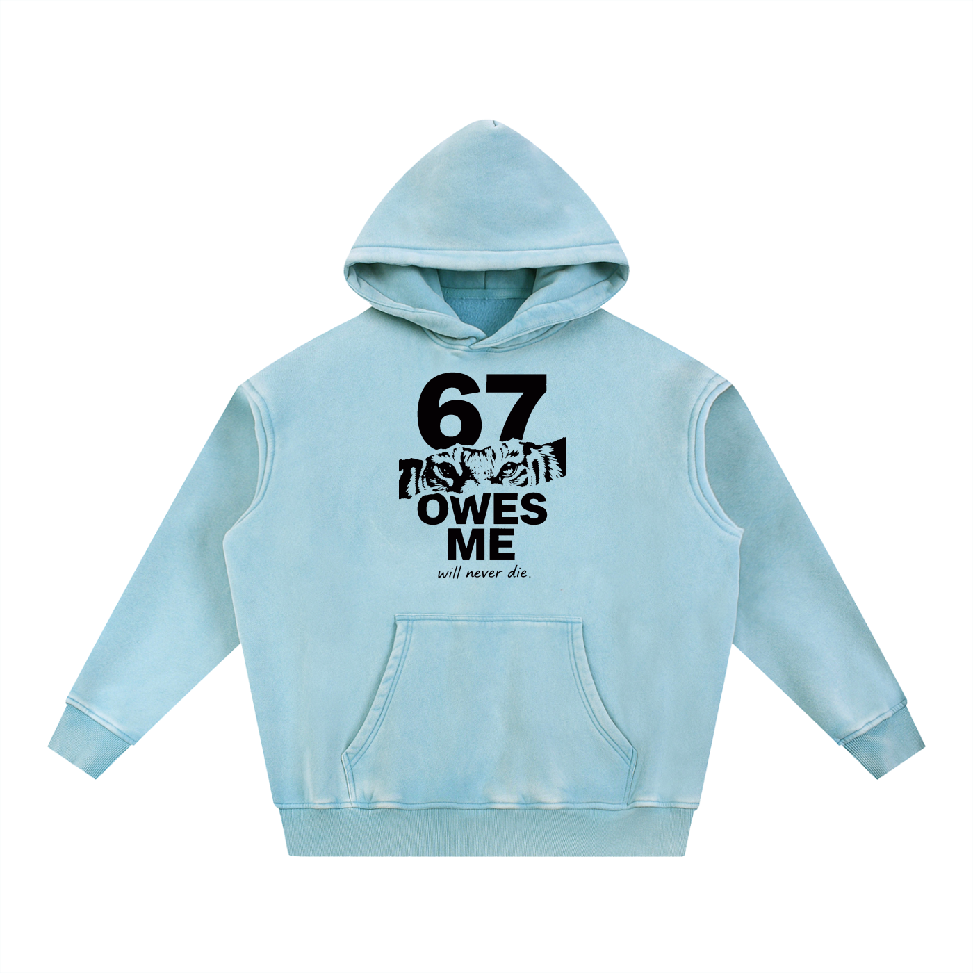 Not Basic Fit Culture Snow Wash Fleece Oversize Hoodie No Fake Peace 67