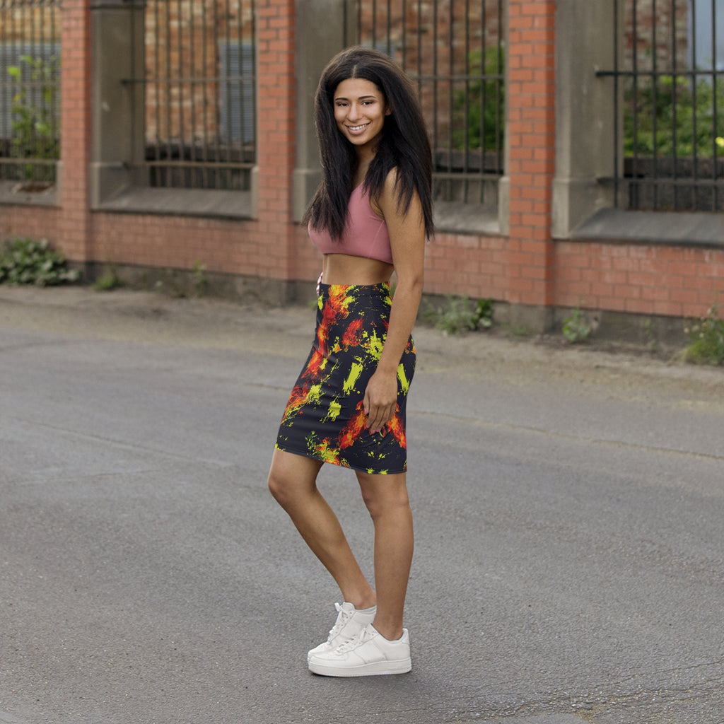 Inferno Static Opal Pencil Skirt