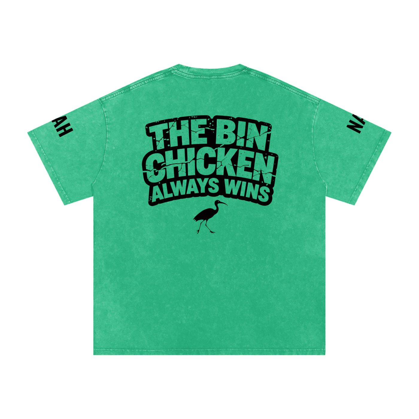 Not The Standard Snow Washed Oversized Cotton T-Shirt Bin Chicken Tee
