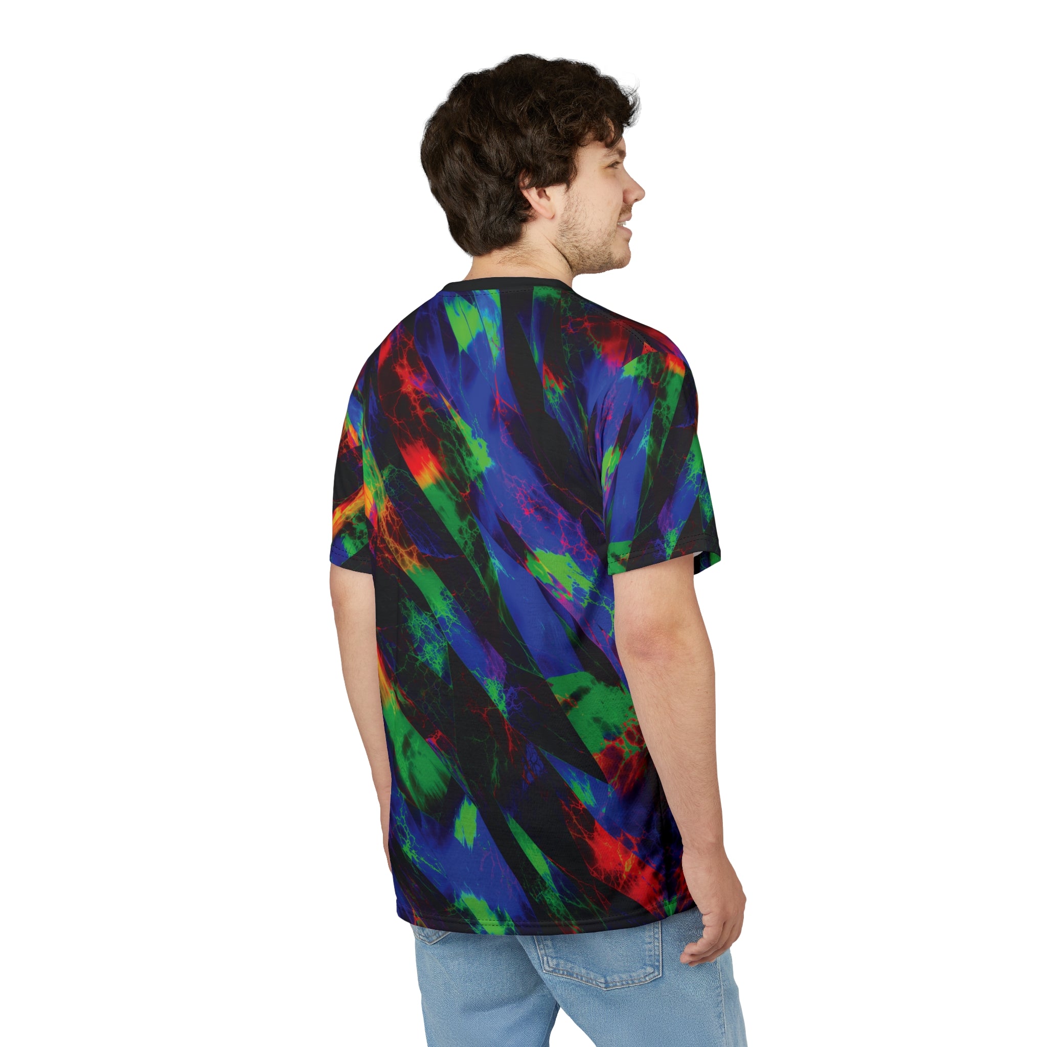 Voltage Rift Tee Neon Splash Cut & Sew T-Shirt