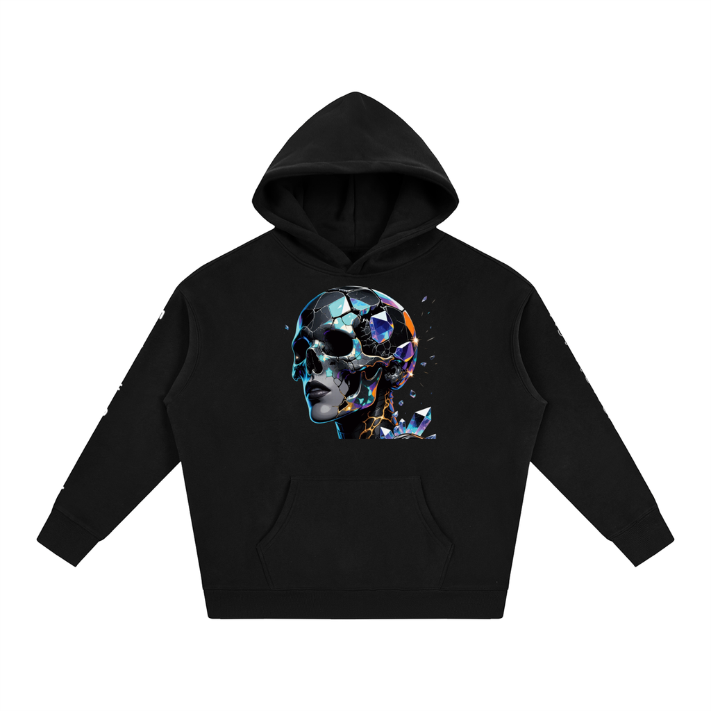Not a Basic Sky Rebel Opal Skull Oversized Hoodie