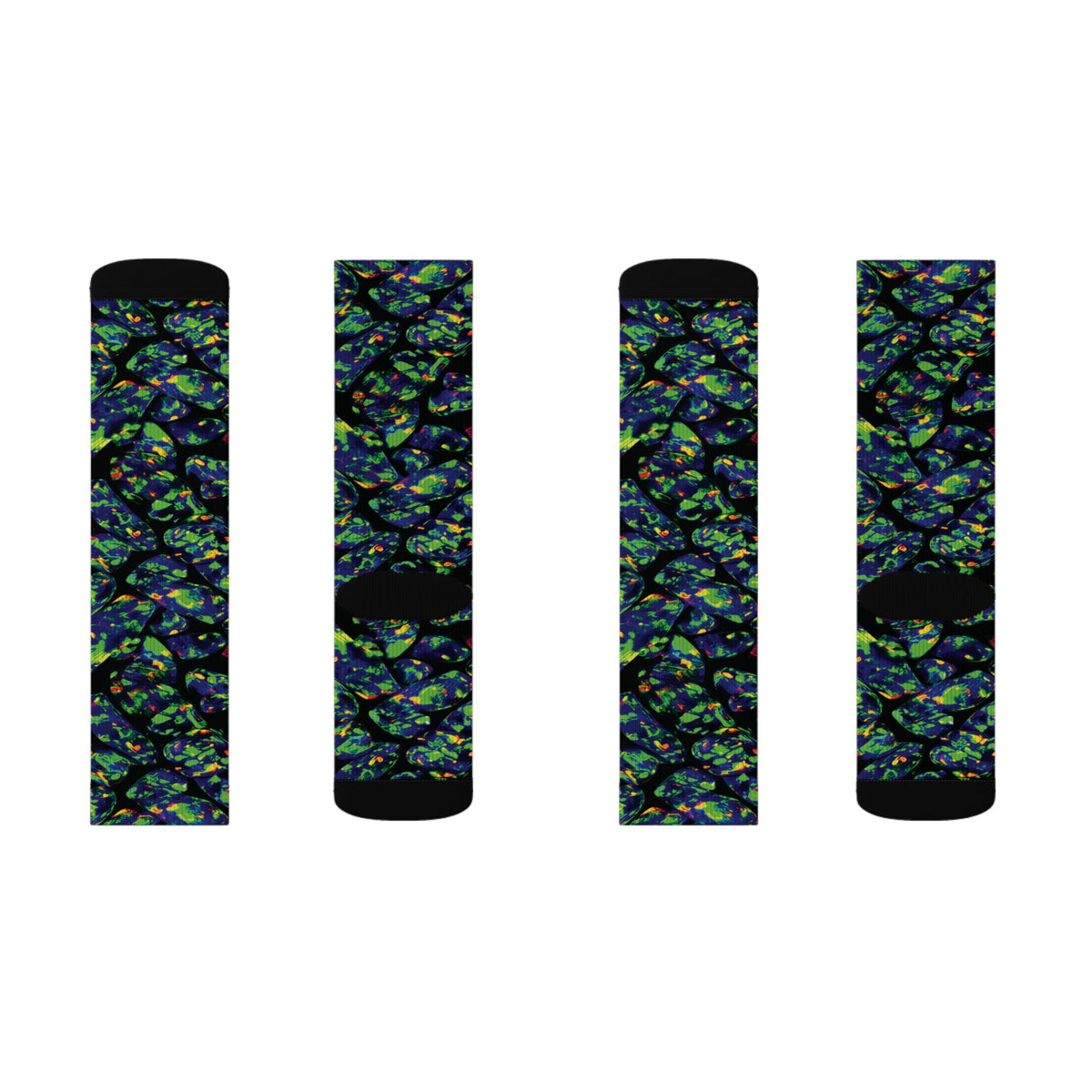 Socks, The Coolest Opal Green & Blue Patterned Crew Socks