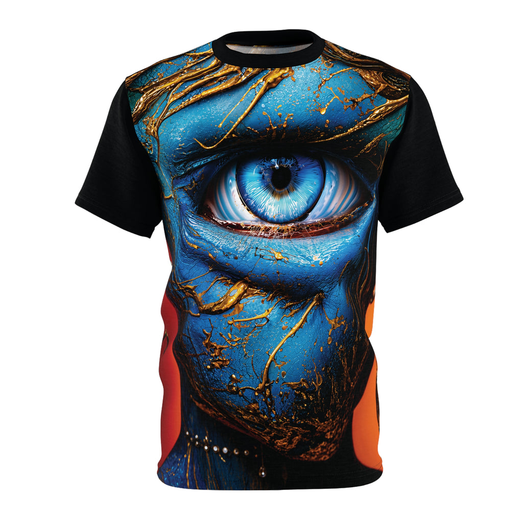 Cut & Sew Opal Blue Eye Art Tee All-Over Print T-Shirt