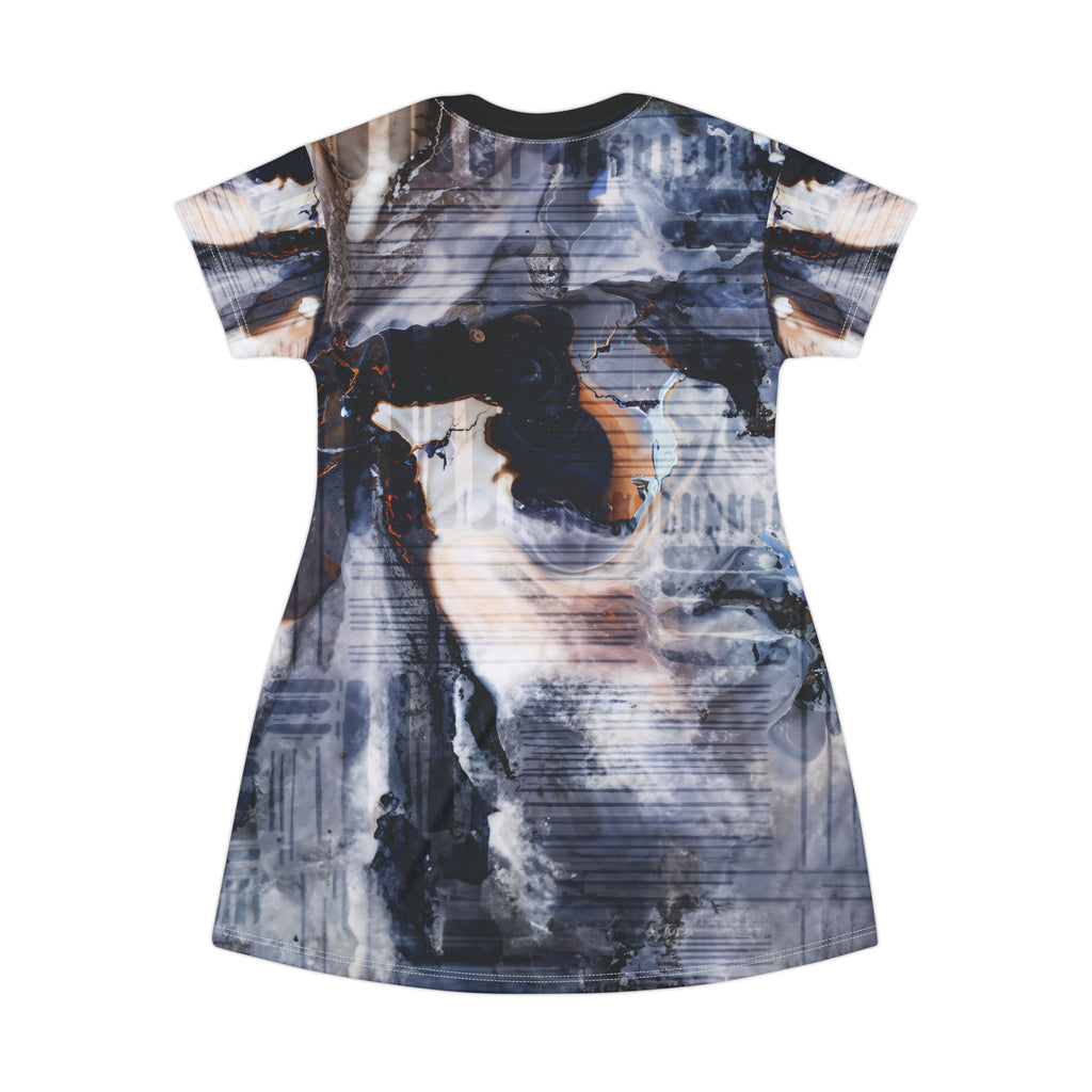 Opal Boulder Marble Swirl T-Shirt Dress