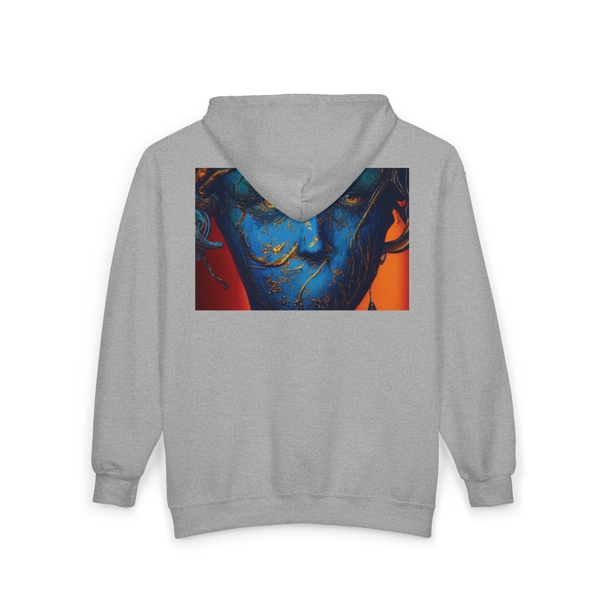 Blue Phantom Full-Zip Art Hoodie Sweatshirt