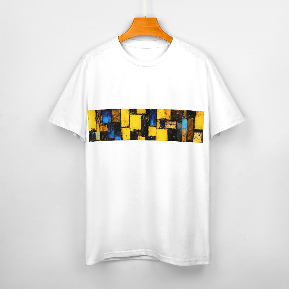 Men's Cotton T-shirt, Not Your Basic Opal Mosaic Grid Tee
