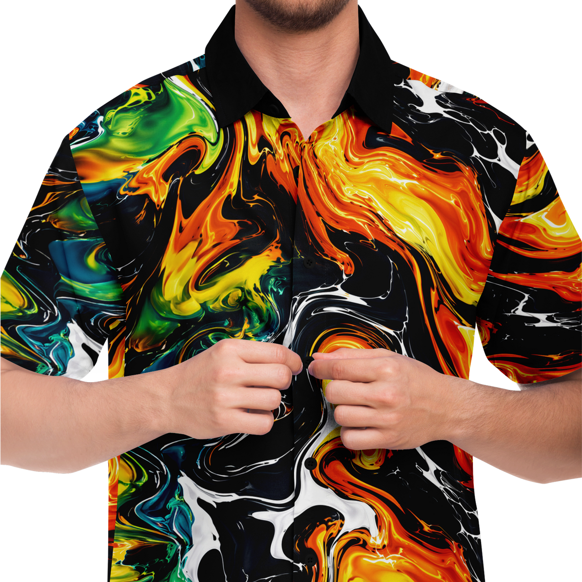 Short Sleeve Shirt, Not Your Normal Statement Shirt – Vibrant Graphic Button Down
