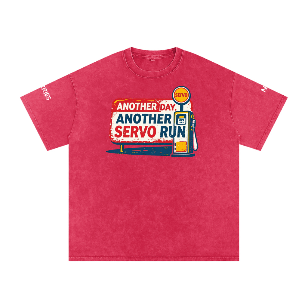 Not the Usual Snow Washed Oversized Cotton T-Shirt Another Day Servo Run Tee