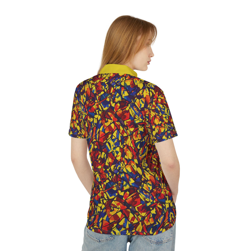 Opal Mosaic Polo Shirt Bold Red, Yellow & Blue