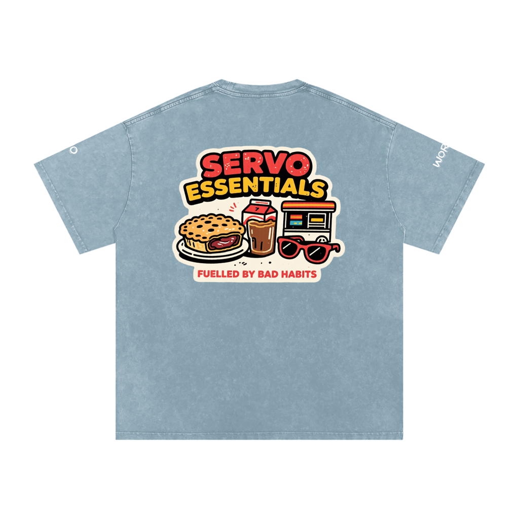 Not the Usual Snow Washed Oversized Cotton T-Shirt Another Day Servo Run Tee