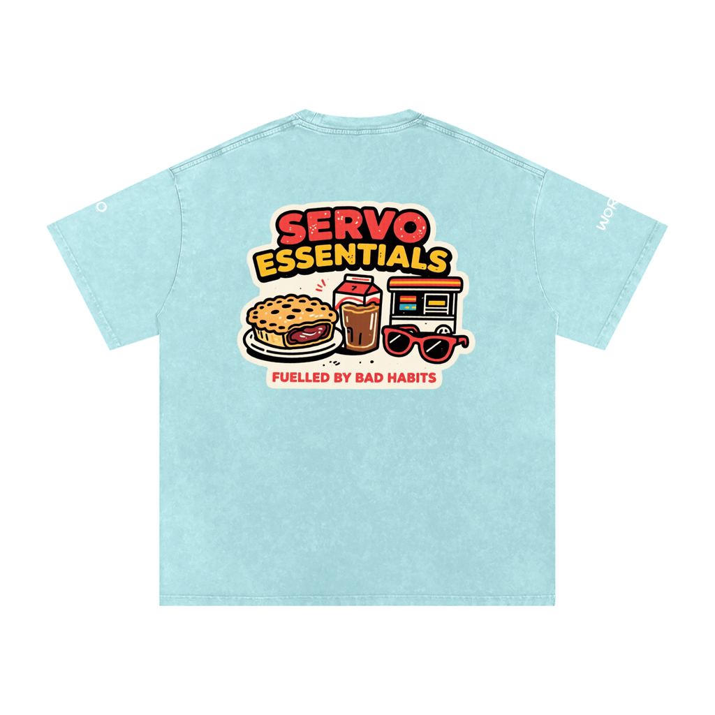 Not the Usual Snow Washed Oversized Cotton T-Shirt Another Day Servo Run Tee
