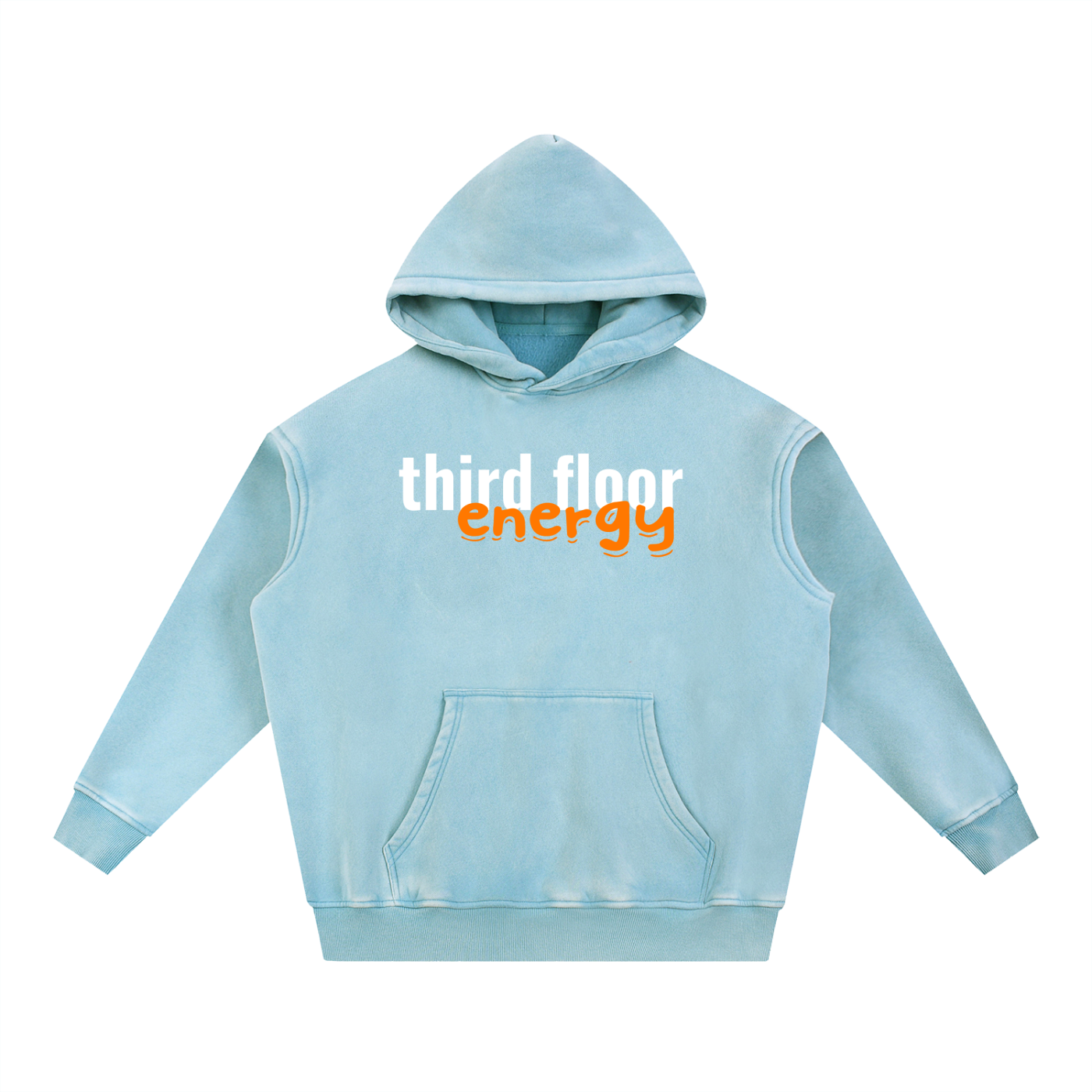 Not Calm Third Floor Energy Snow Wash Oversized Hoodie