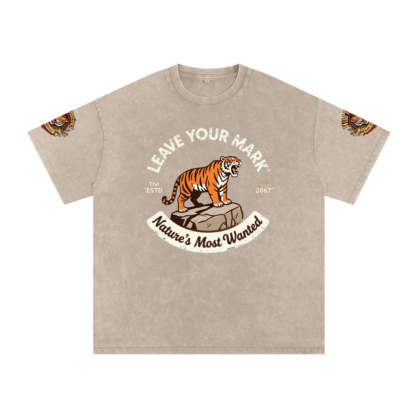 Not Easily Tamed Snow Washed Oversized Cotton T-Shirt