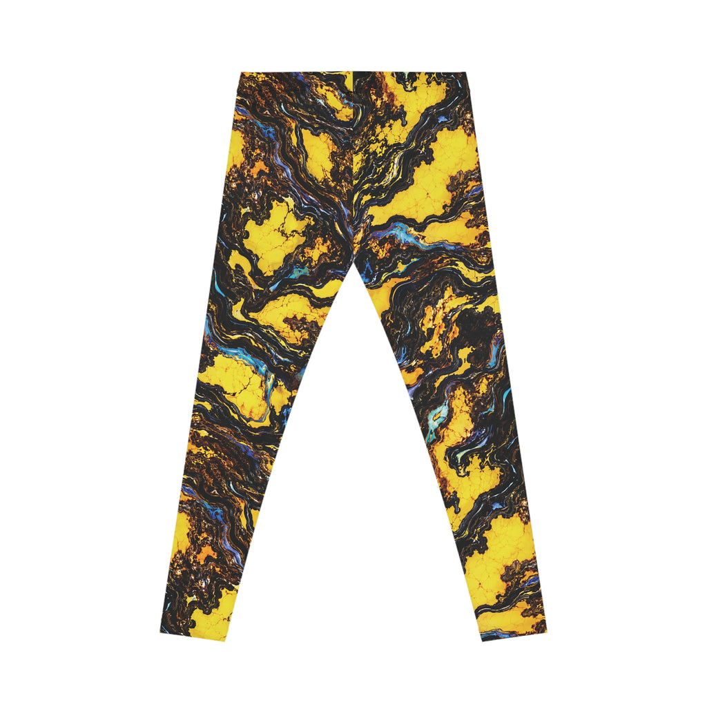 Yellow Black Opal Pattern Leggings