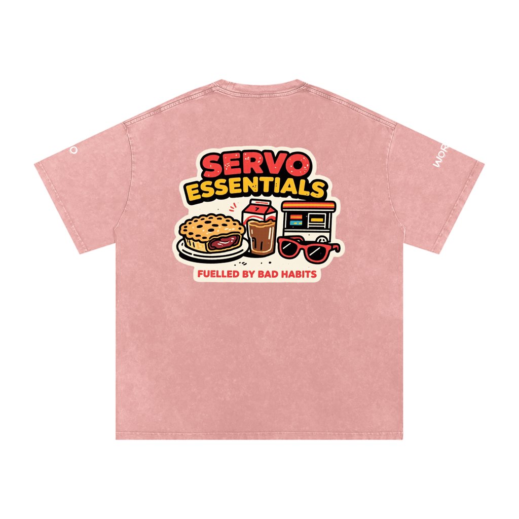 Not the Usual Snow Washed Oversized Cotton T-Shirt Another Day Servo Run Tee