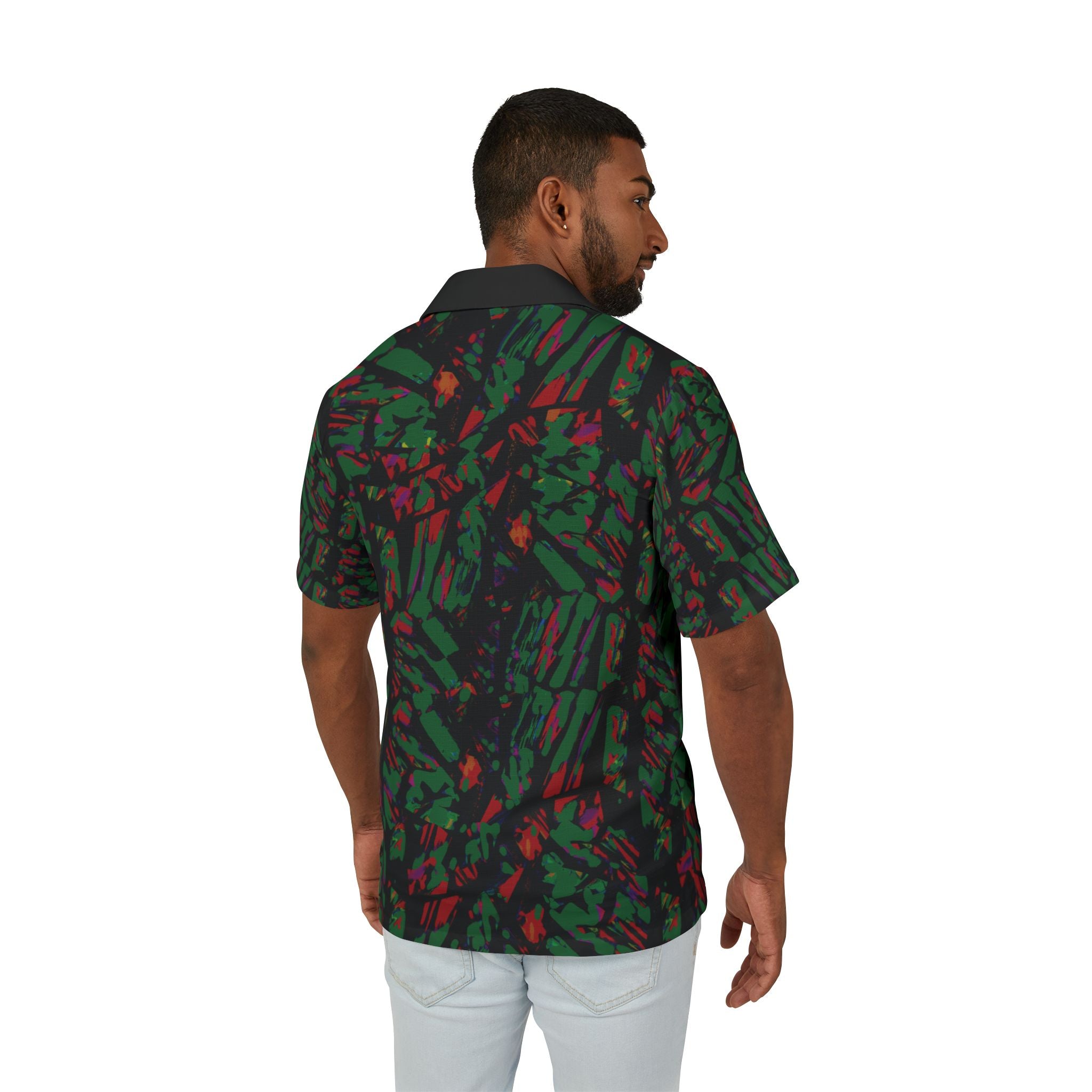 Not Just Clothing Men's Tropical Camo Hawaiian Camp Shirt