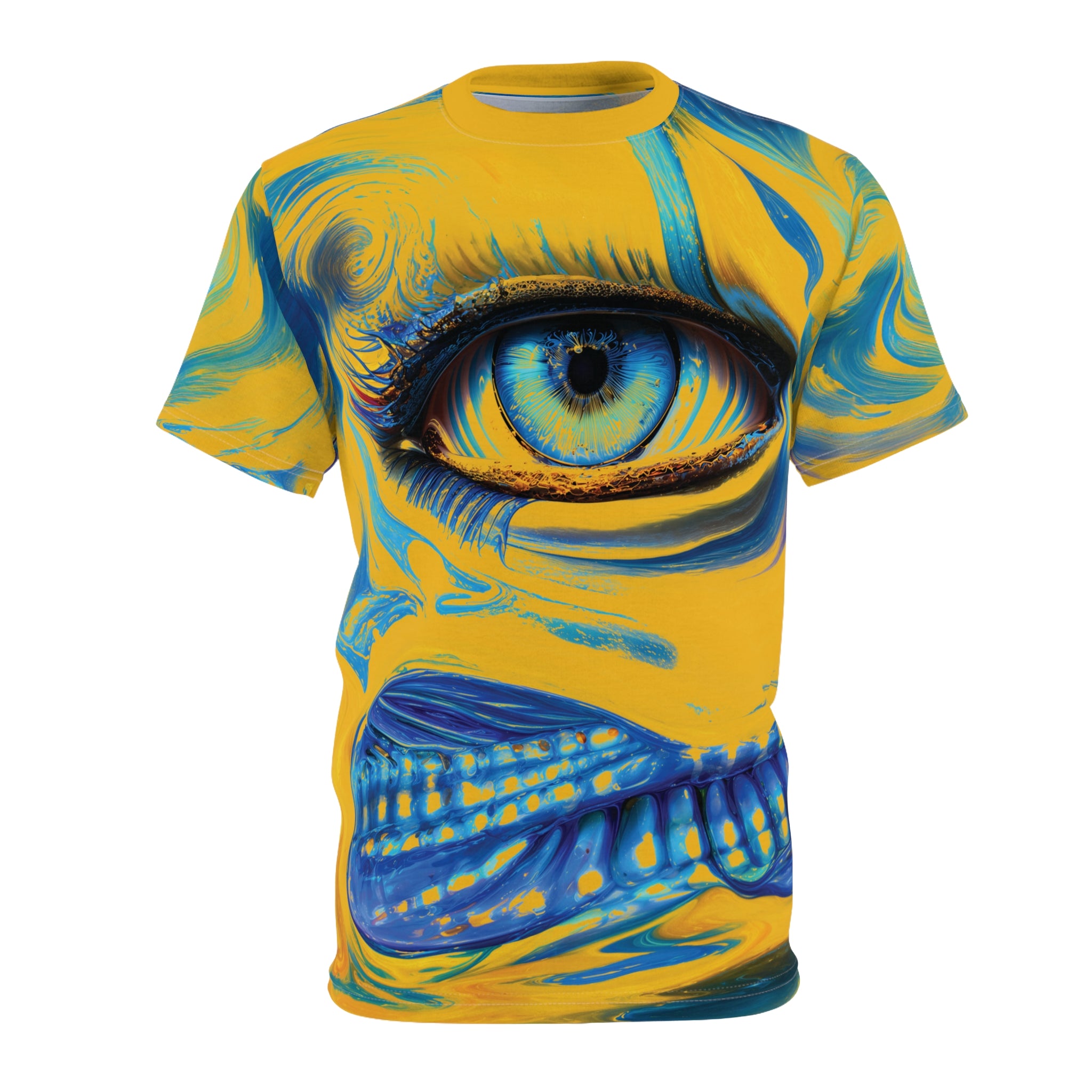 Solar Gaze Opal Eye Tee Bold Yellow & Blue T-Shirt