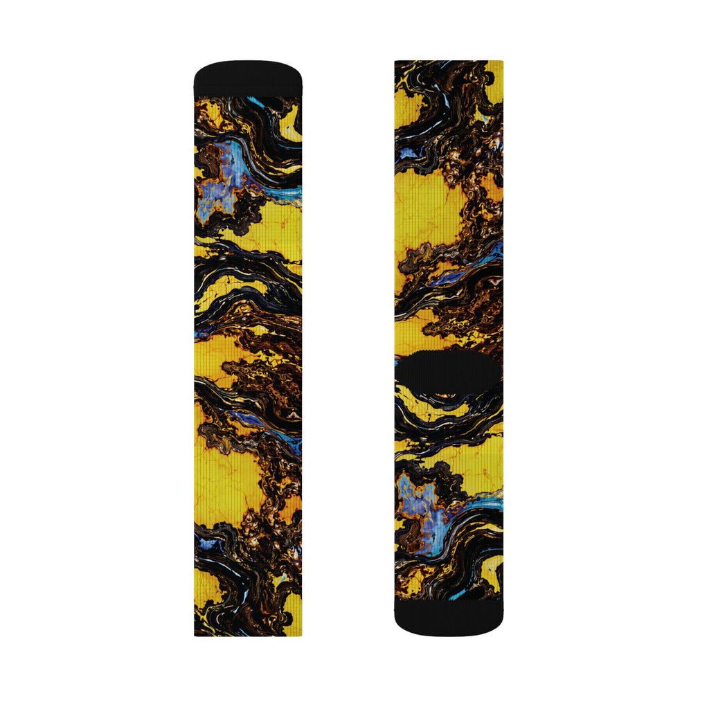 Socks, The Coolest Golden Swirl Art Crew Socks