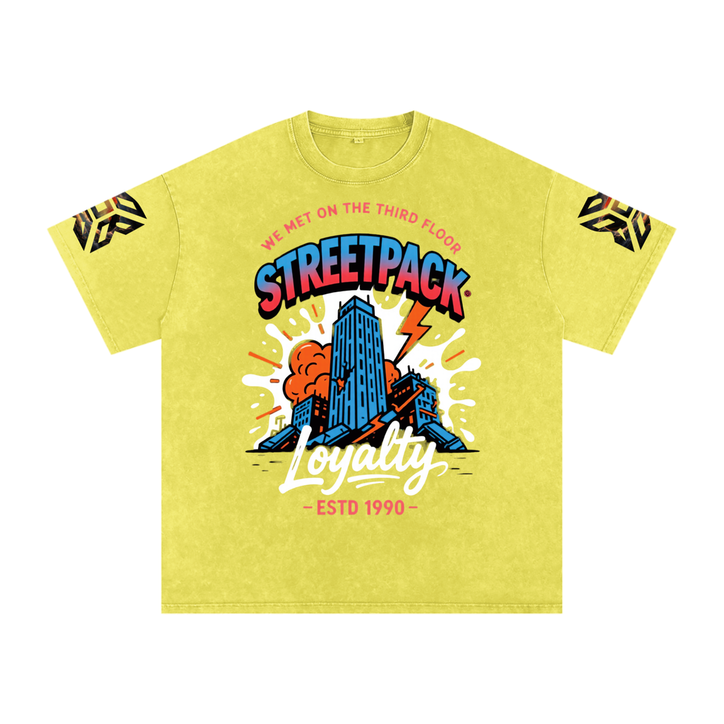 Not Just Another Snow Washed Oversized Cotton T-Shirt Third Floor Loyalty