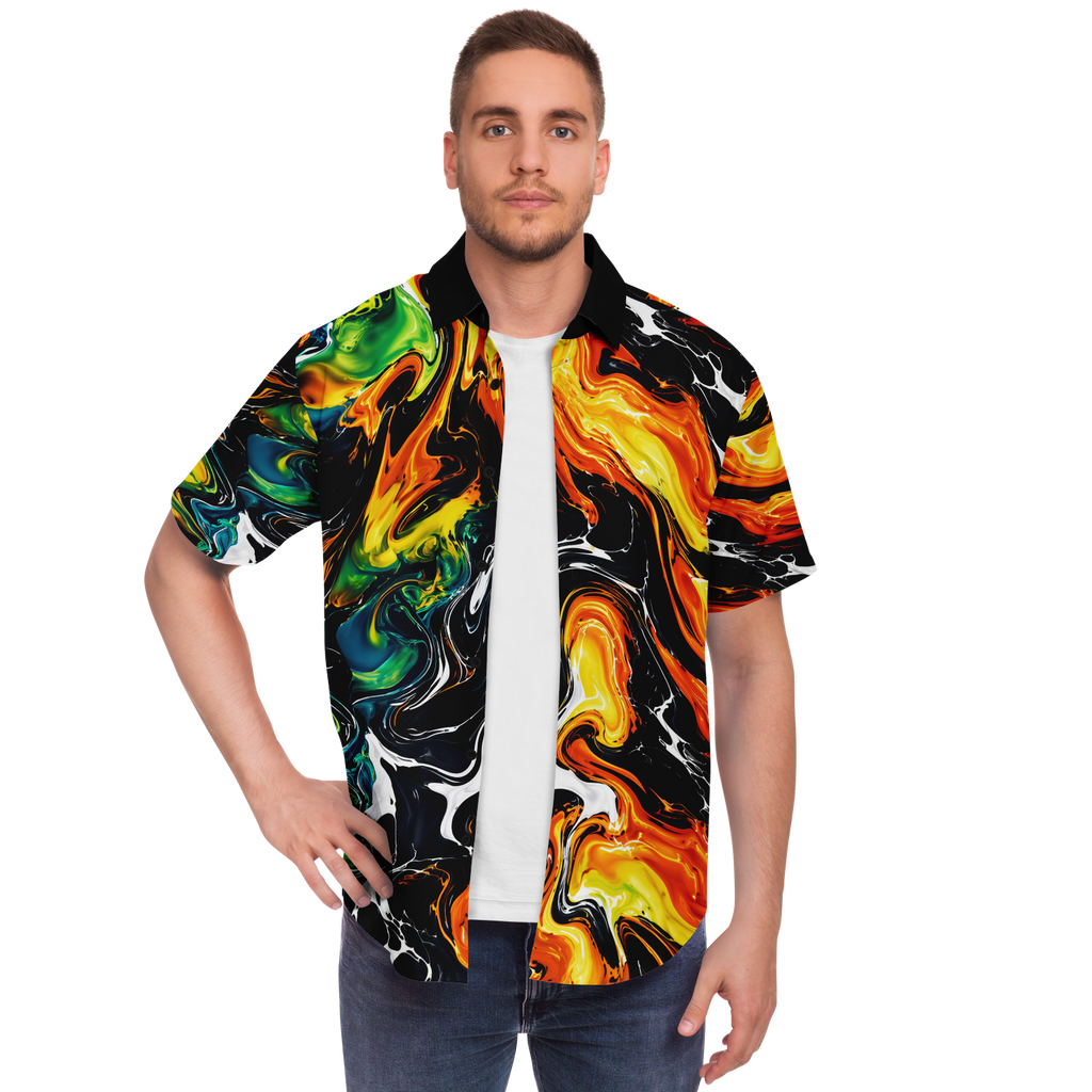 Short Sleeve Shirt, Not Your Normal Statement Shirt – Vibrant Graphic Button Down